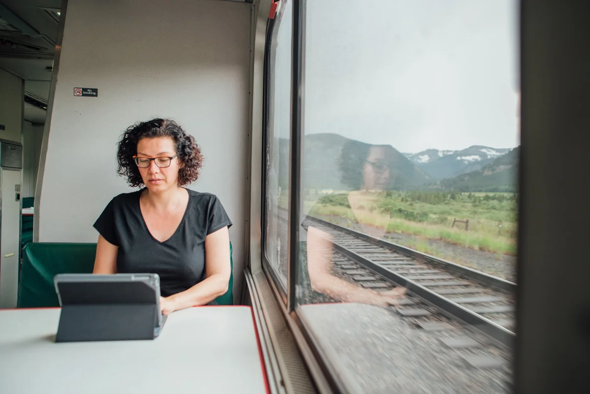 Person working on train